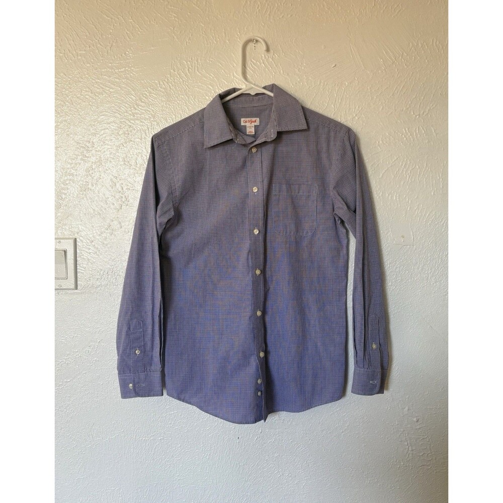Cat & Jack Blue And Red Button Down Long Sleeve Shirt Boys Size L (12-14)